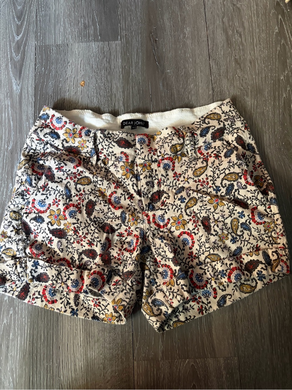 Dear John Cream Floral & Paisley Print Men’s Shorts